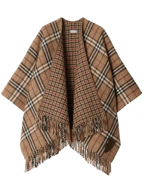 Burberry checked reversible cape Women 0118