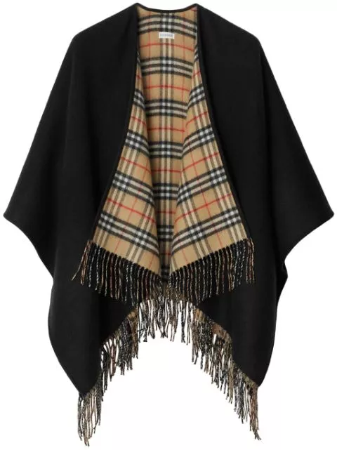 Burberry check wool reversible cape Women 0116