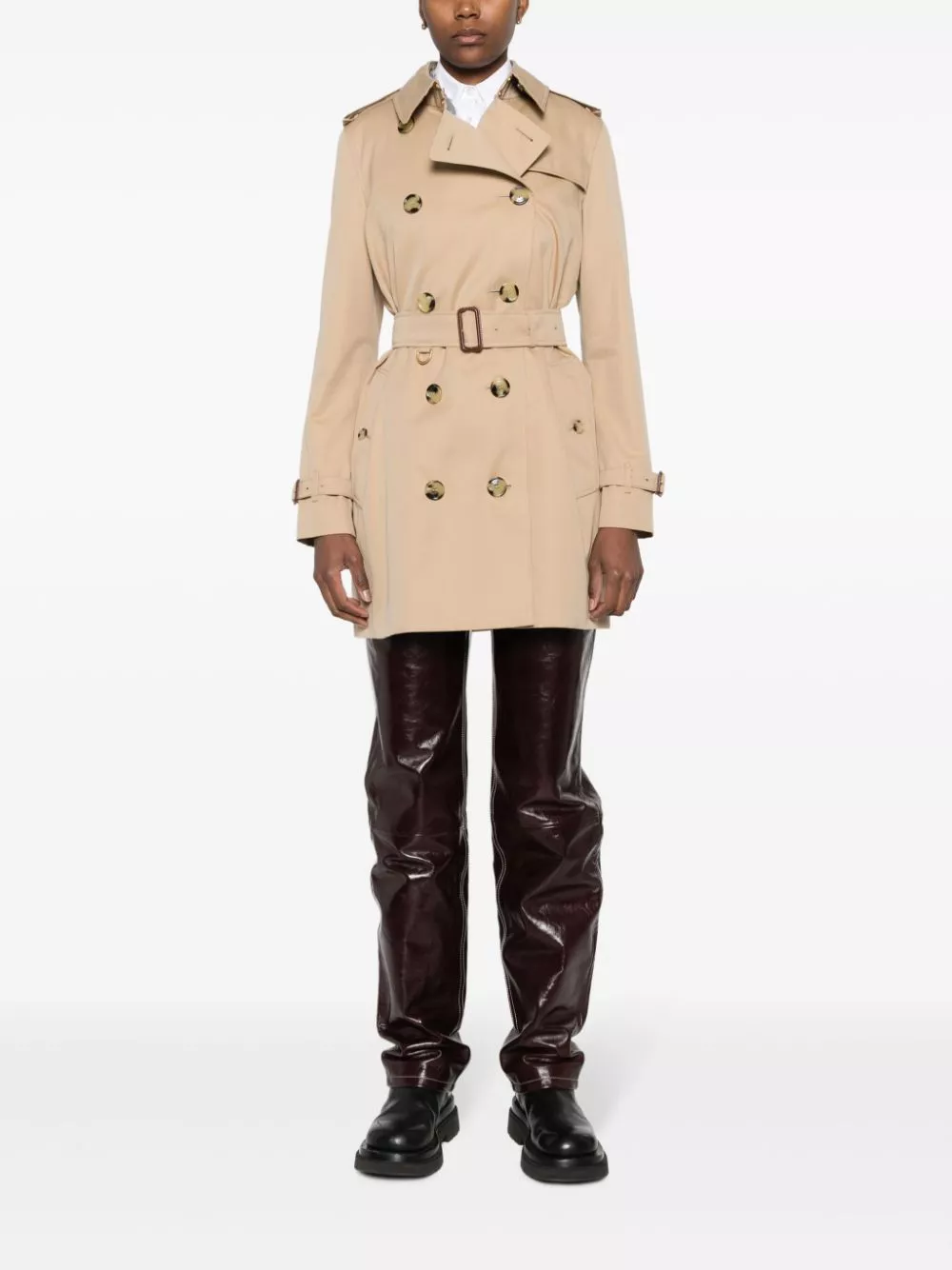 Affordable Burberry Short Kensington Heritage cotton trench coat Women 0113