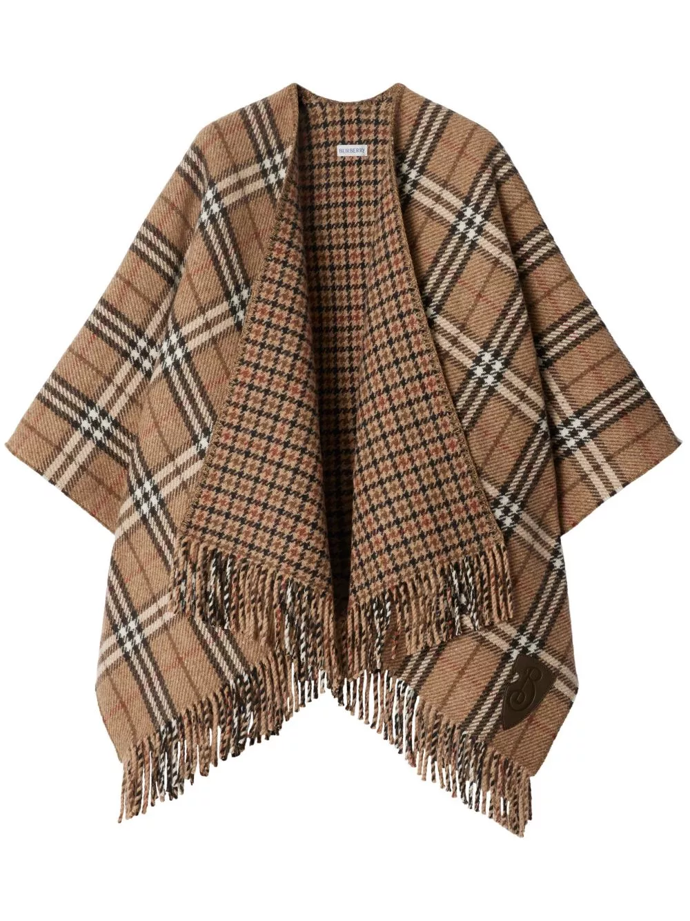 Cheap Burberry checked reversible cape Women 0118