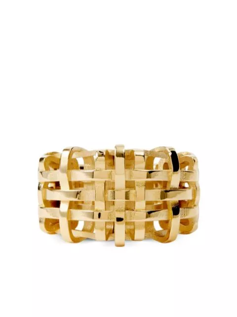 Burberry interwoven-design polished-finish ring Women 0116