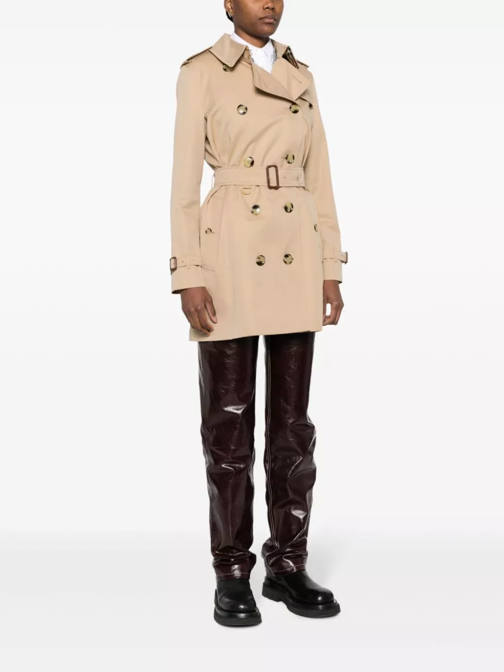 Affordable Burberry Short Kensington Heritage cotton trench coat Women 0113