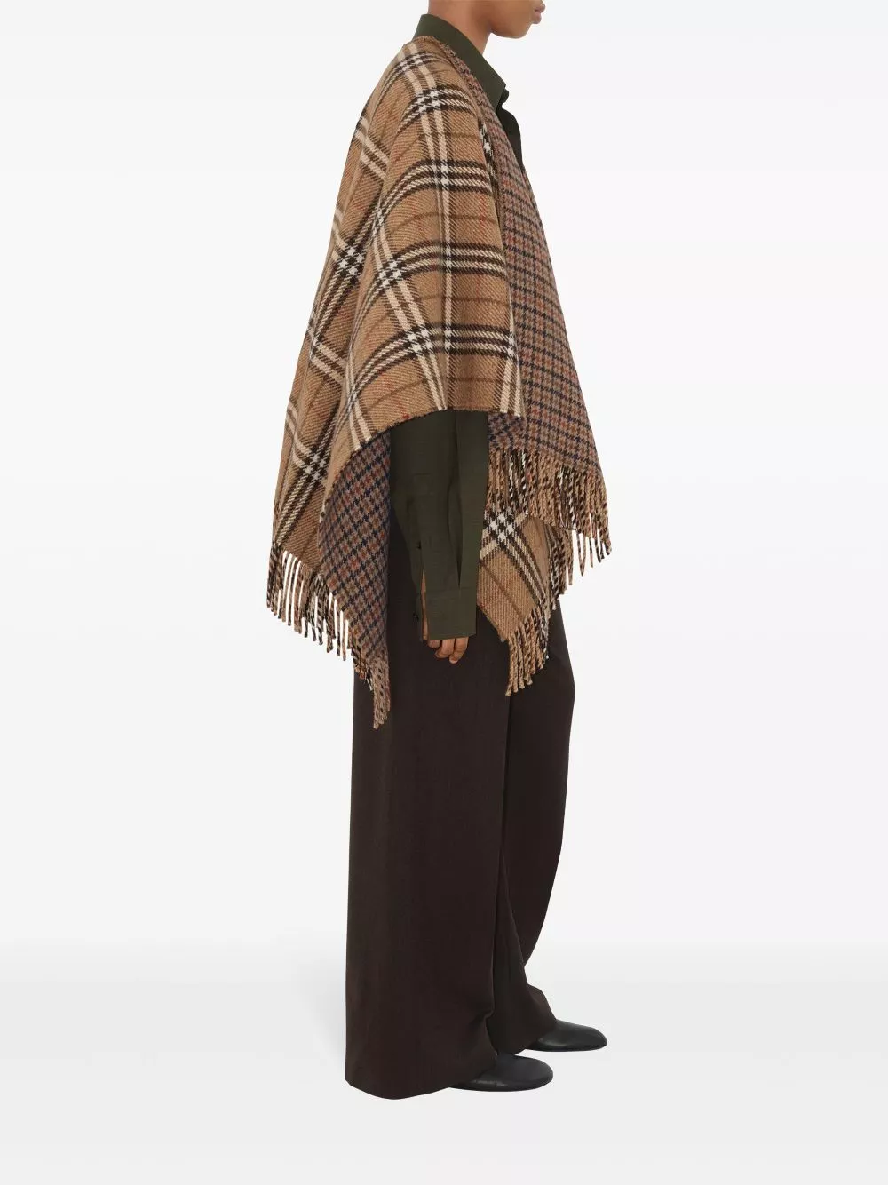 Cheap Burberry checked reversible cape Women 0118