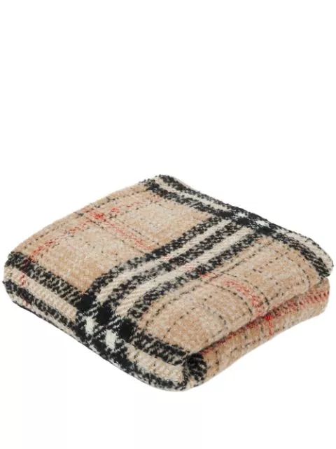 Burberry checked cashmere-silk blend tweed blanket Men 0114