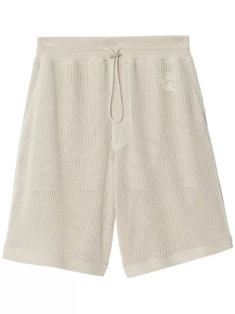 Burberry embroidered-logo mesh cotton shorts Men 0113