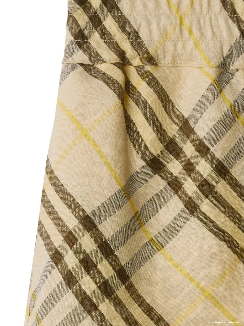 Affordable linen Burberry shorts Women Check 0309