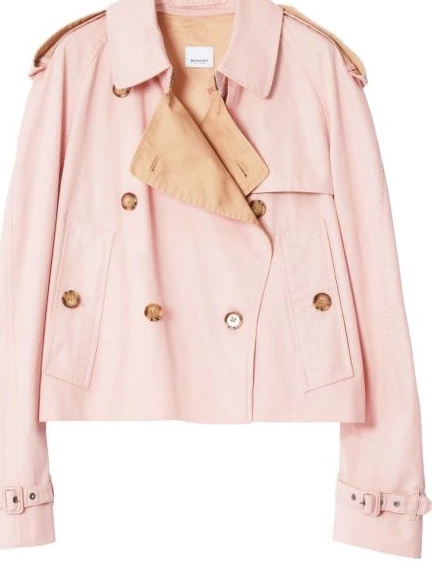 Affordable Women Burberry cropped trench gabardine-weave coat 0304