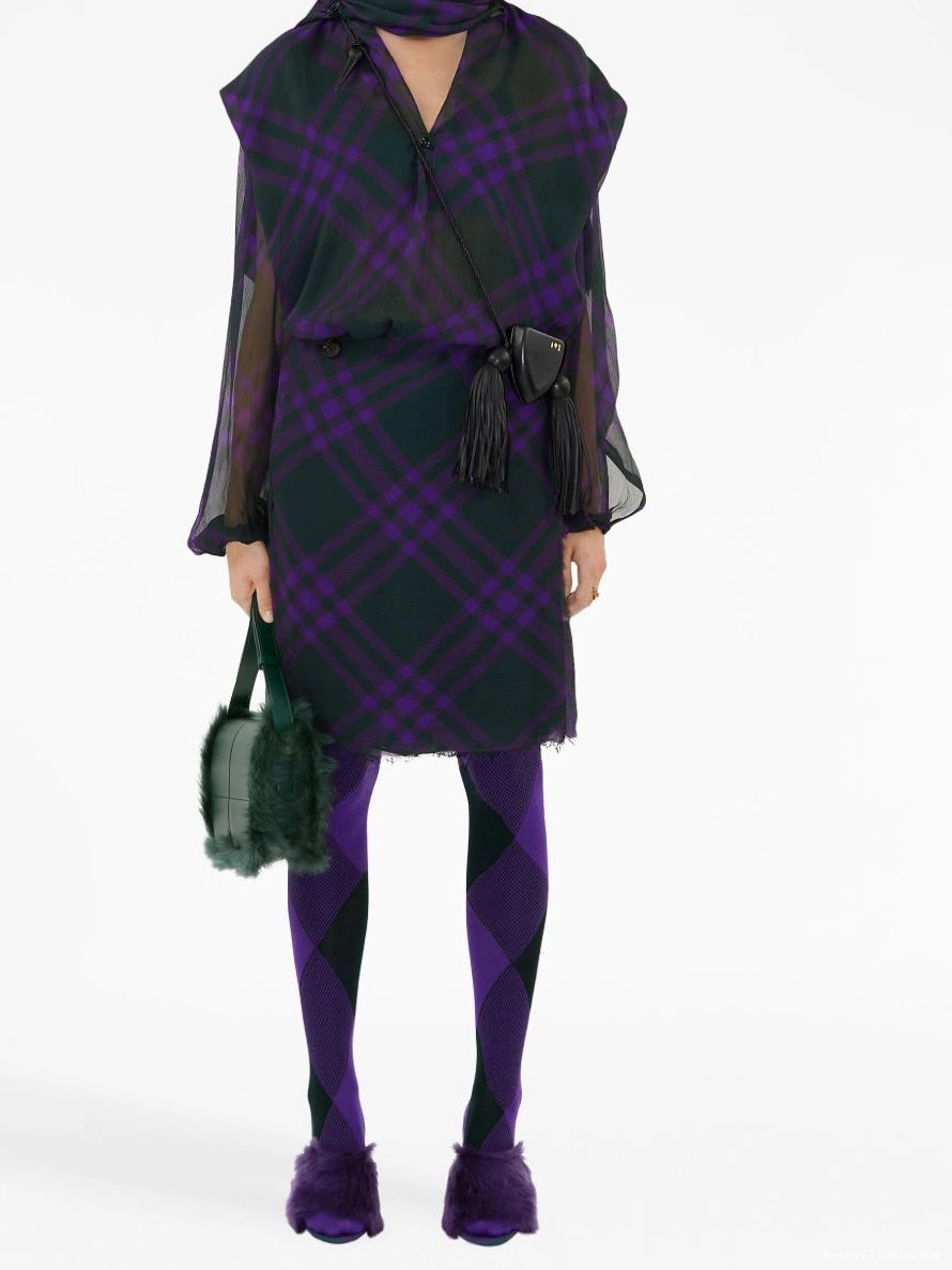 Affordable check-pattern frayed Women kilt Burberry 0303