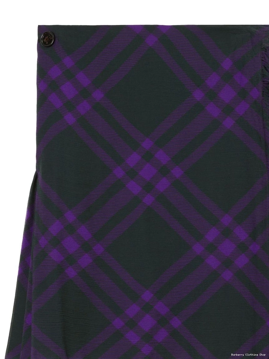 Affordable check-pattern frayed Women kilt Burberry 0303