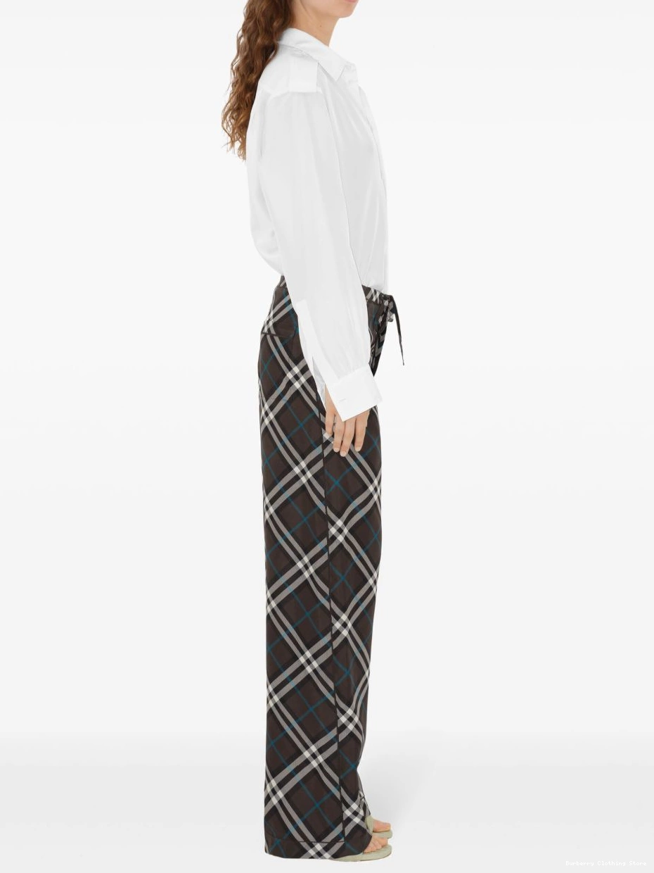 Affordable Women trousers Burberry check-pattern silk 0305