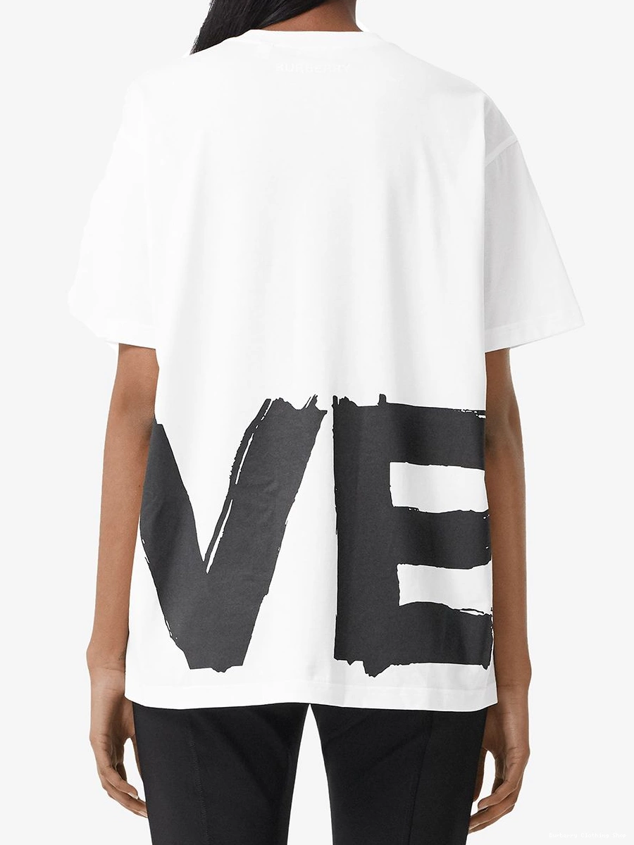 Affordable T-shirt Burberry print Women oversized love 0308