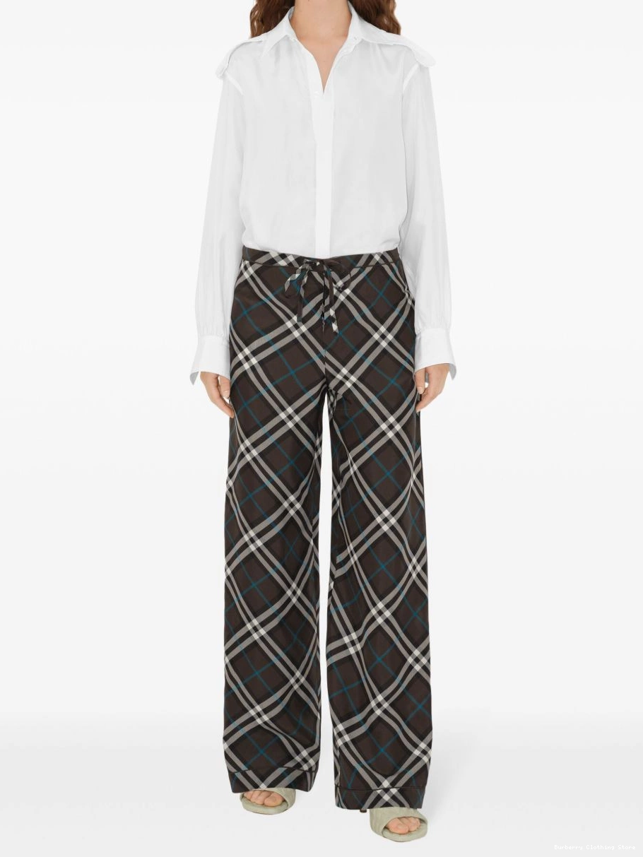 Affordable Women trousers Burberry check-pattern silk 0305