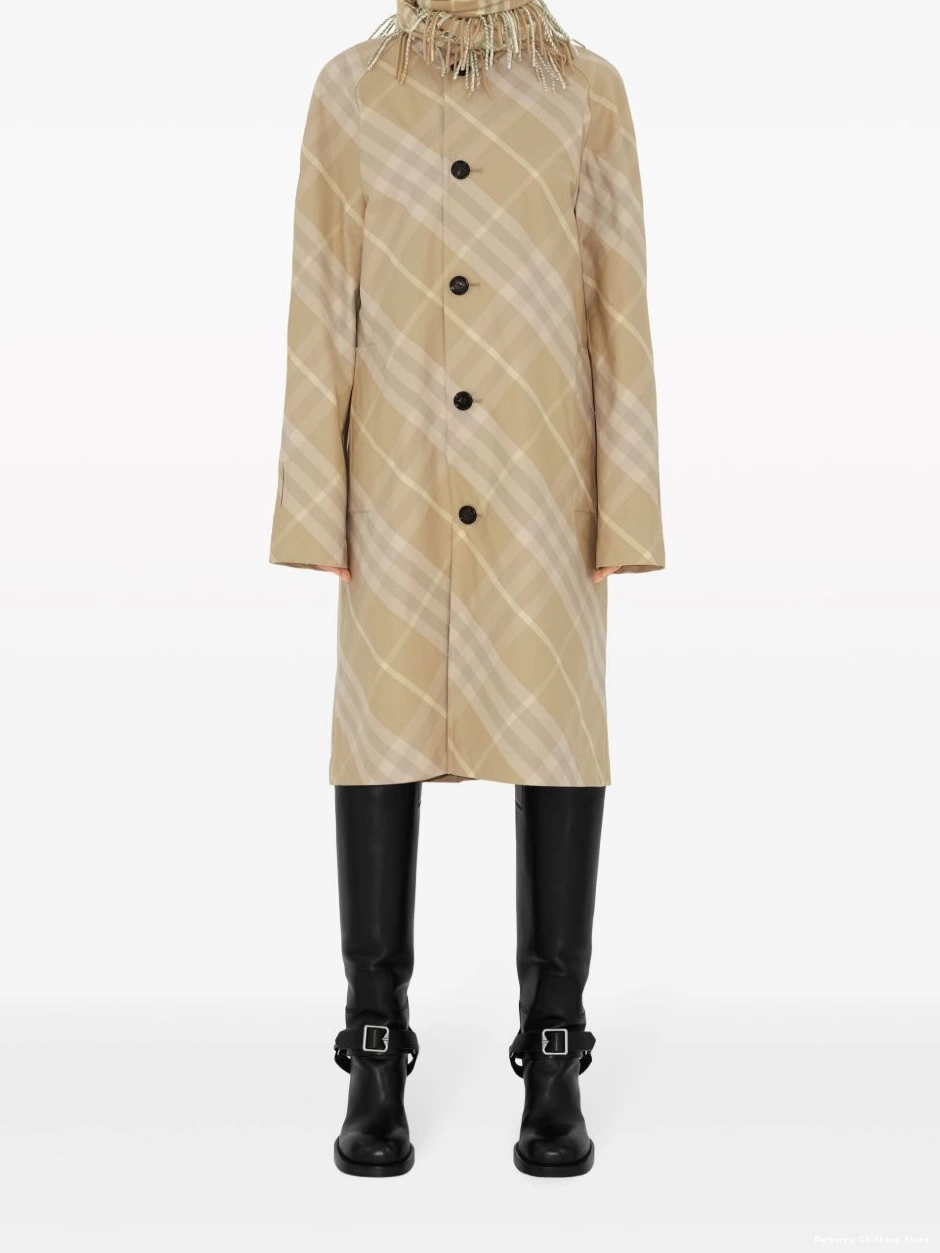 Cheap Burberry check-print Car reversible coat Women 0311