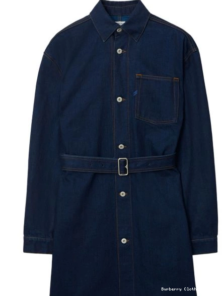 Cheap Women Japanese Burberry denim shirtdress belted 0305