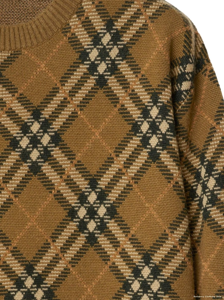 Affordable Burberry Women wool check-pattern sweater 0306