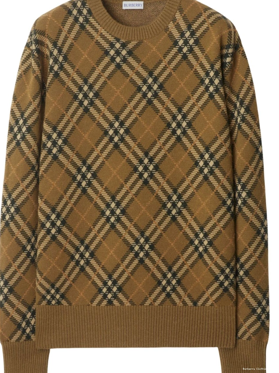 Affordable Burberry Women wool check-pattern sweater 0306