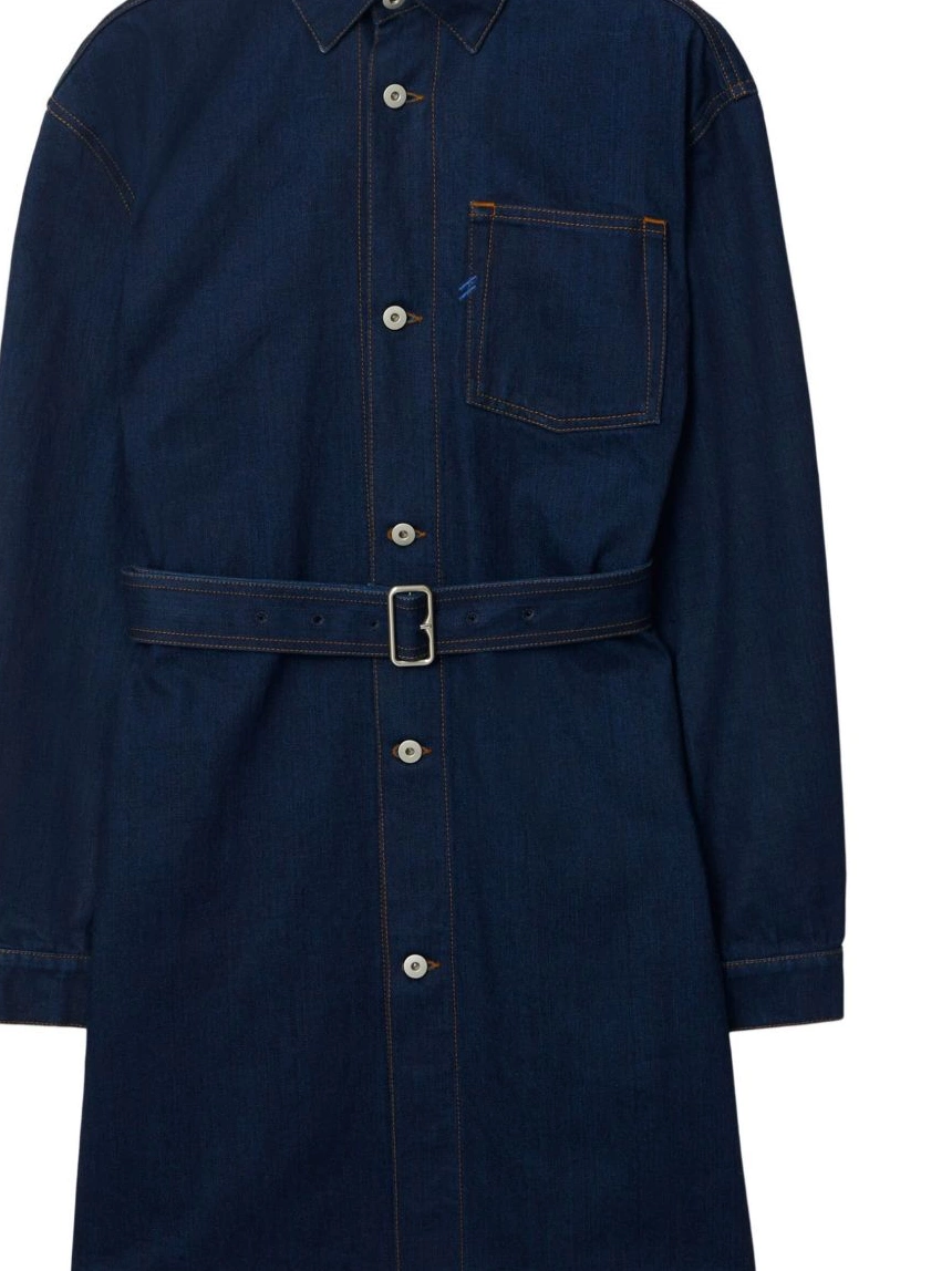 Cheap Women Japanese Burberry denim shirtdress belted 0305