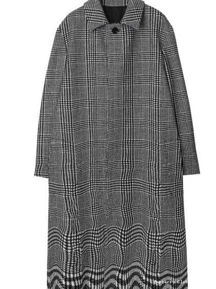 Cheap Burberry houndstooth-pattern Women warped coat 0309