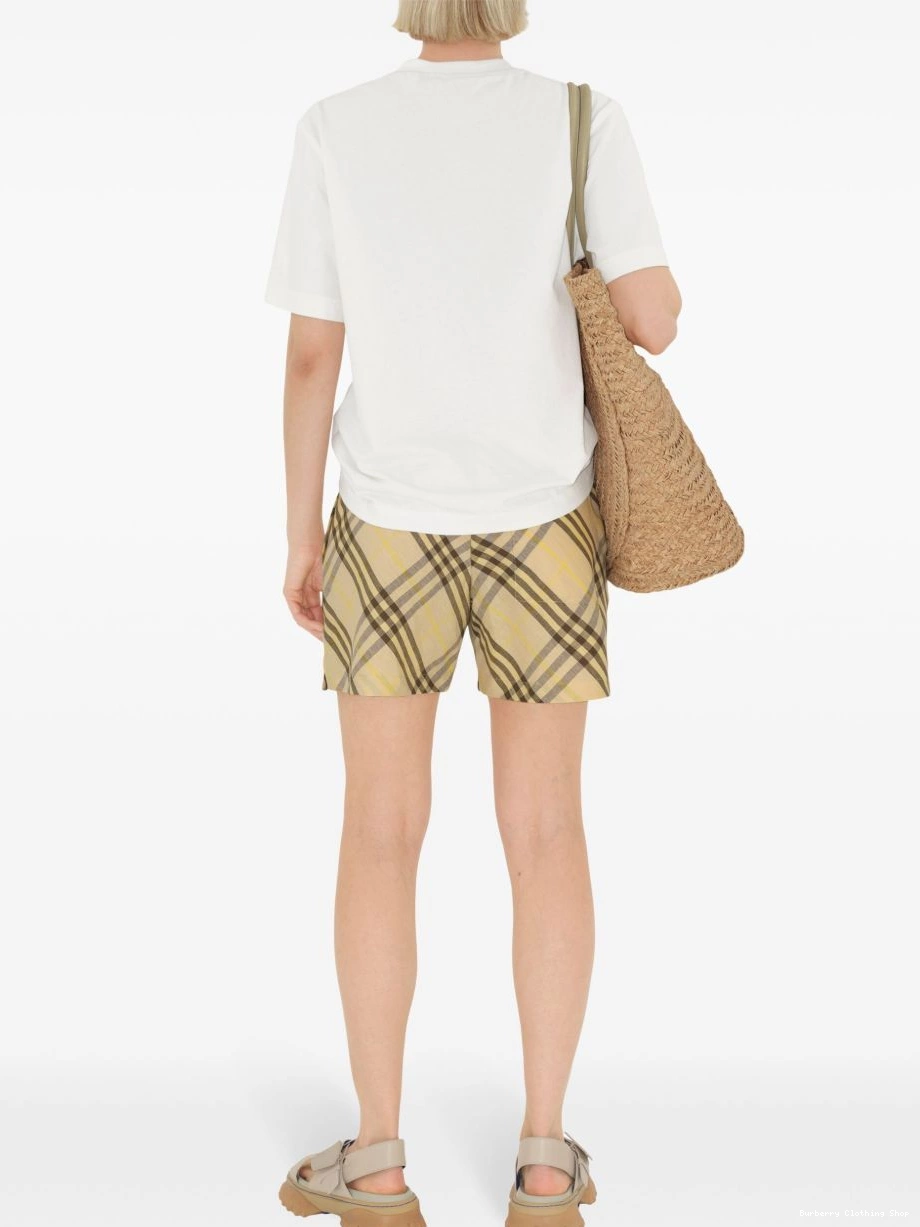 Affordable linen Burberry shorts Women Check 0309