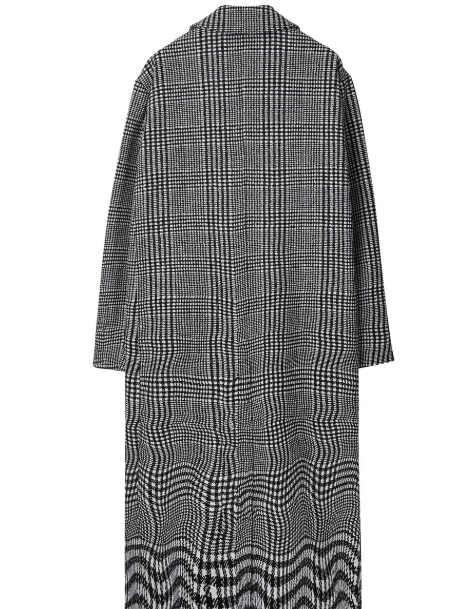 Cheap Burberry houndstooth-pattern Women warped coat 0309